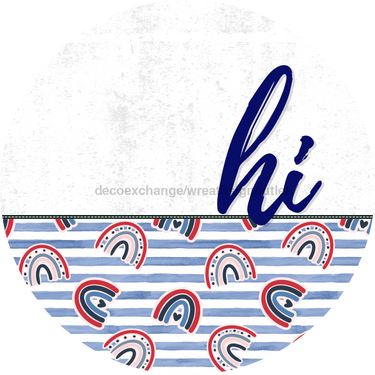 Patriotic Door Hanger Hi Dco - 01470 - Dh 18’ Round Wood